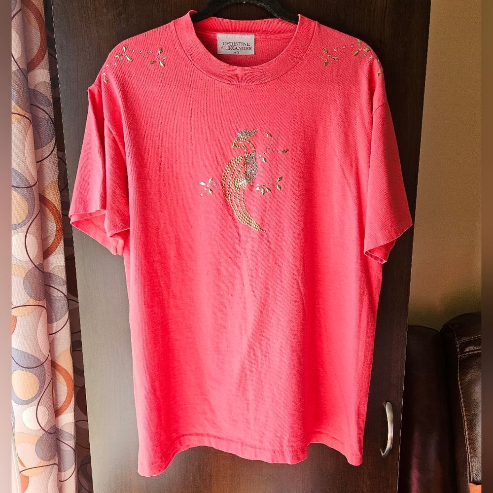 Christine Alexander Bright Pink Embellished Women's Shirt